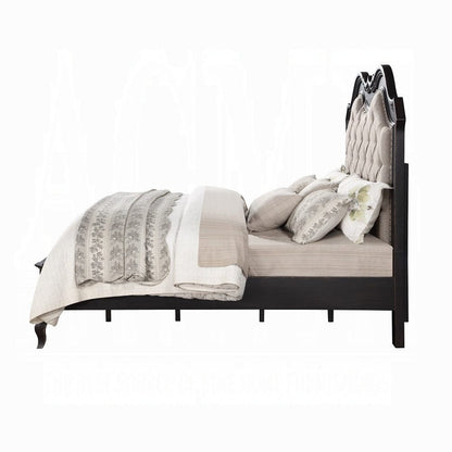 ACME Furniture - Chelmsford California King Bed - Beige Fabric & Antique Black Finish - BD02294CK