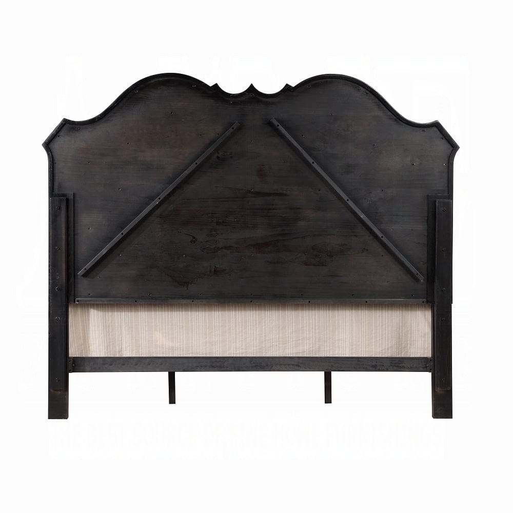 ACME Furniture - Chelmsford California King Bed - Beige Fabric & Antique Black Finish - BD02294CK