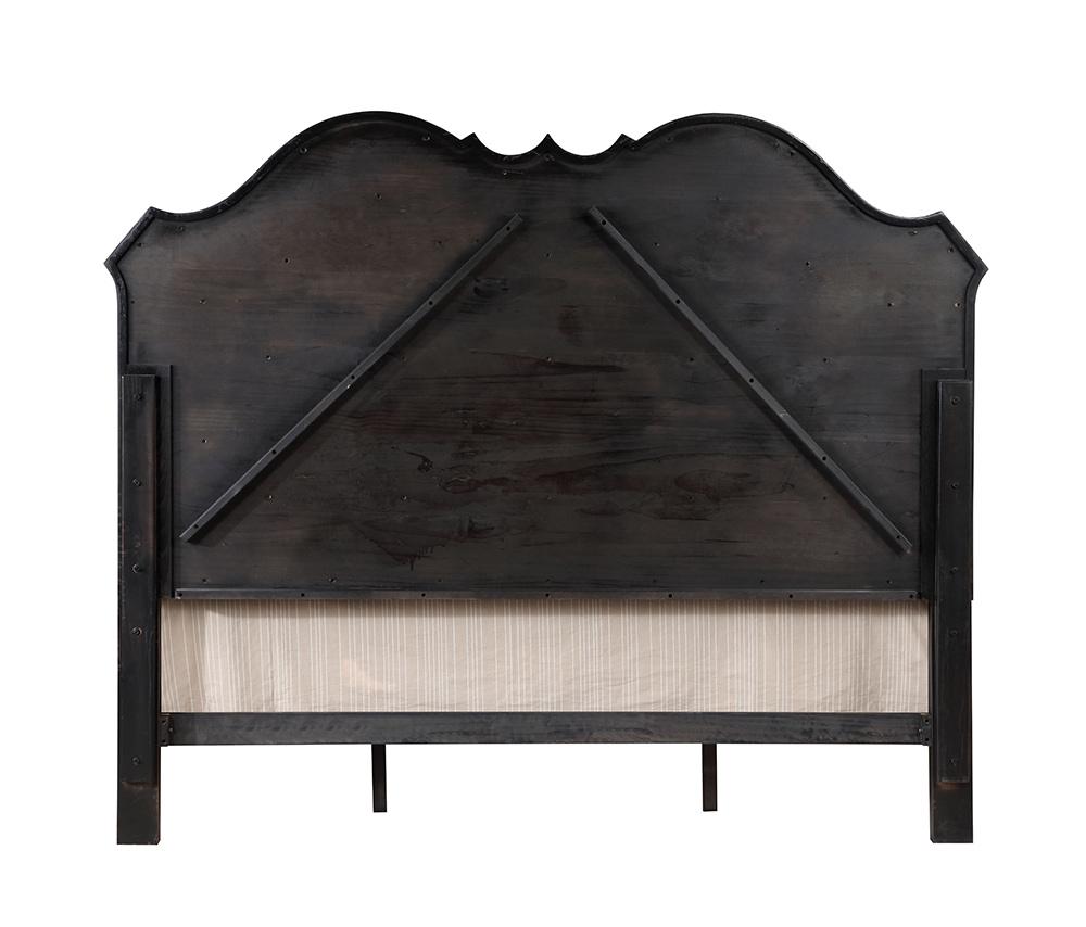 ACME Furniture - Chelmsford Eastern King Bed - Beige Fabric & Antique Black Finish - BD02295EK view 3