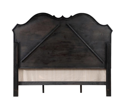 ACME Furniture - Chelmsford Eastern King Bed - Beige Fabric & Antique Black Finish - BD02295EK view 3