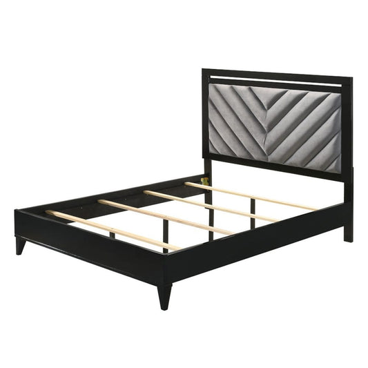 ACME Furniture - Chelsie - Queen Bed - Gray Fabric & Black  - 27410Q view 1