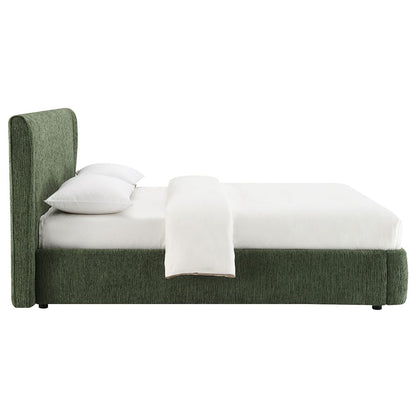 ACME Furniture - Cheryl - Queen Bed - Dark Green Chenille - BD05452Q view 3