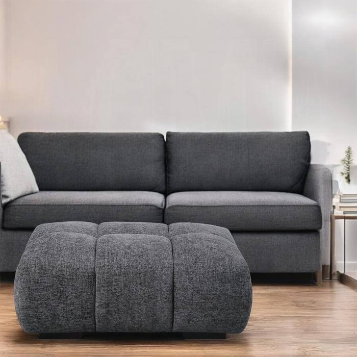 ACME Furniture - Chloris Ottoman - Gray Chenille - LV02841 view 6