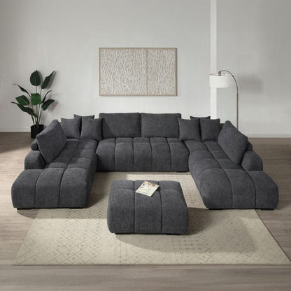 ACME Furniture - Chloris Ottoman - Gray Chenille - LV02841 view 8