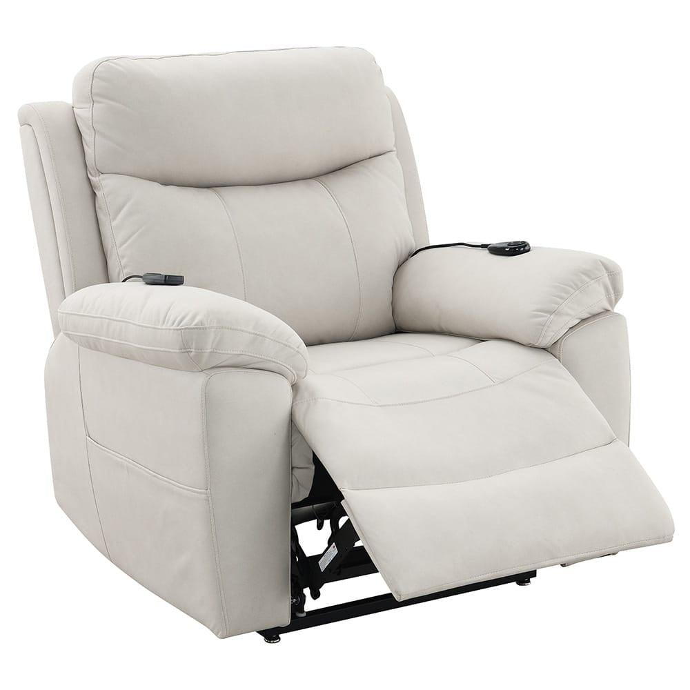 ACME Furniture - Chriki - Power Recliner w/Lift & Heating & Massage - Beige Polished Microfiber - LV04271A view 5