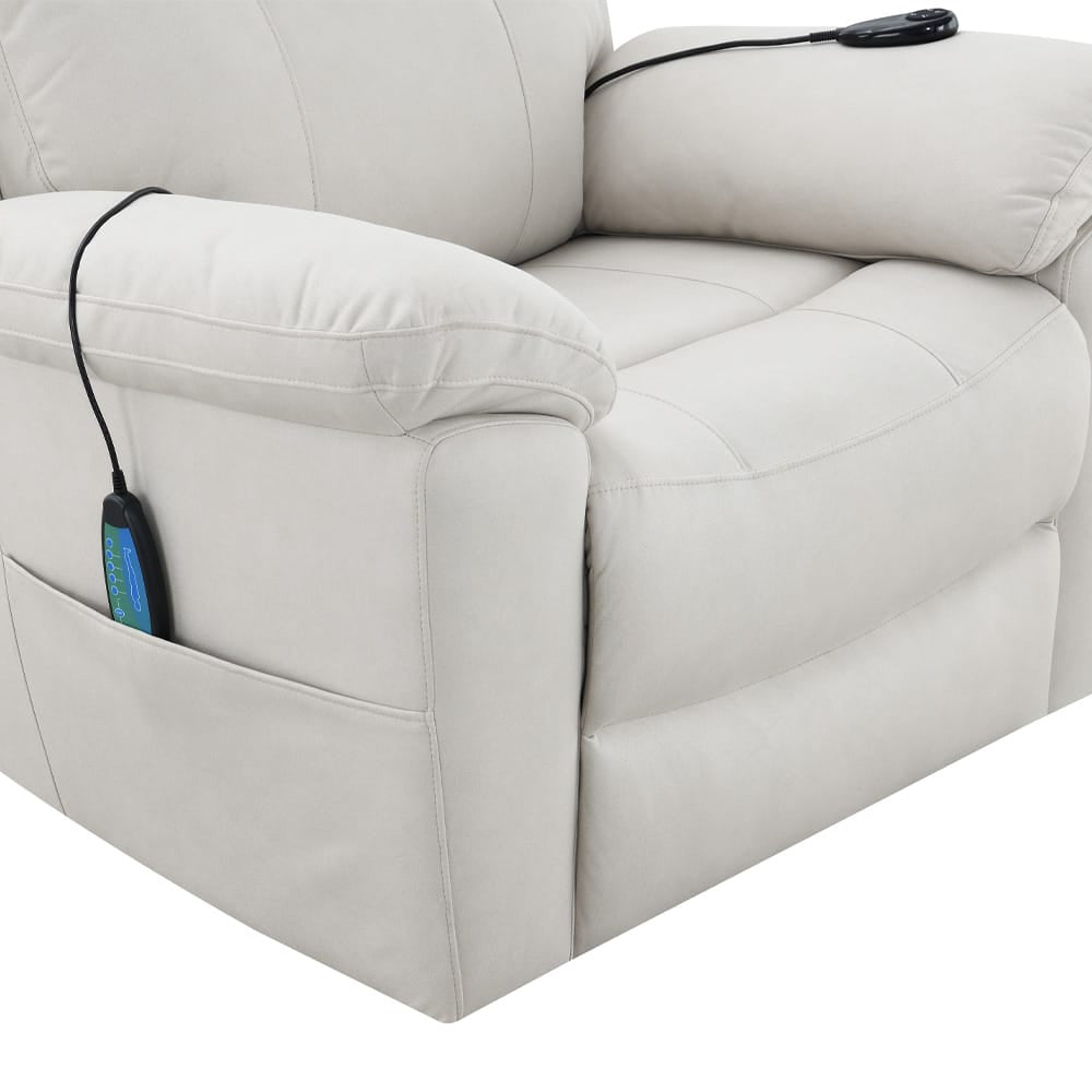 ACME Furniture - Chriki - Power Recliner w/Lift & Heating & Massage - Beige Polished Microfiber - LV04271A view 7