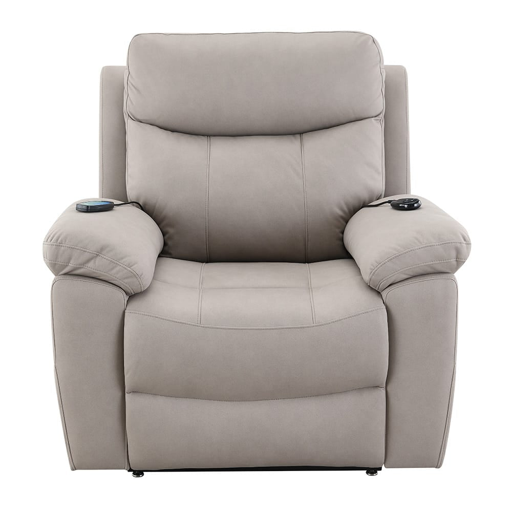 ACME Furniture - Chriki - Power Recliner w/Lift & Heating & Massage - Light Gray Polished Microfiber - LV04272A view 2