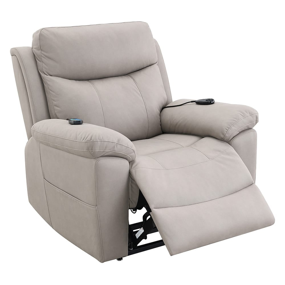 ACME Furniture - Chriki - Power Recliner w/Lift & Heating & Massage - Light Gray Polished Microfiber - LV04272A view 5