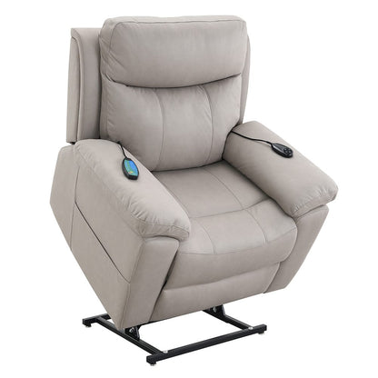 ACME Furniture - Chriki - Power Recliner w/Lift & Heating & Massage - Light Gray Polished Microfiber - LV04272A view 6