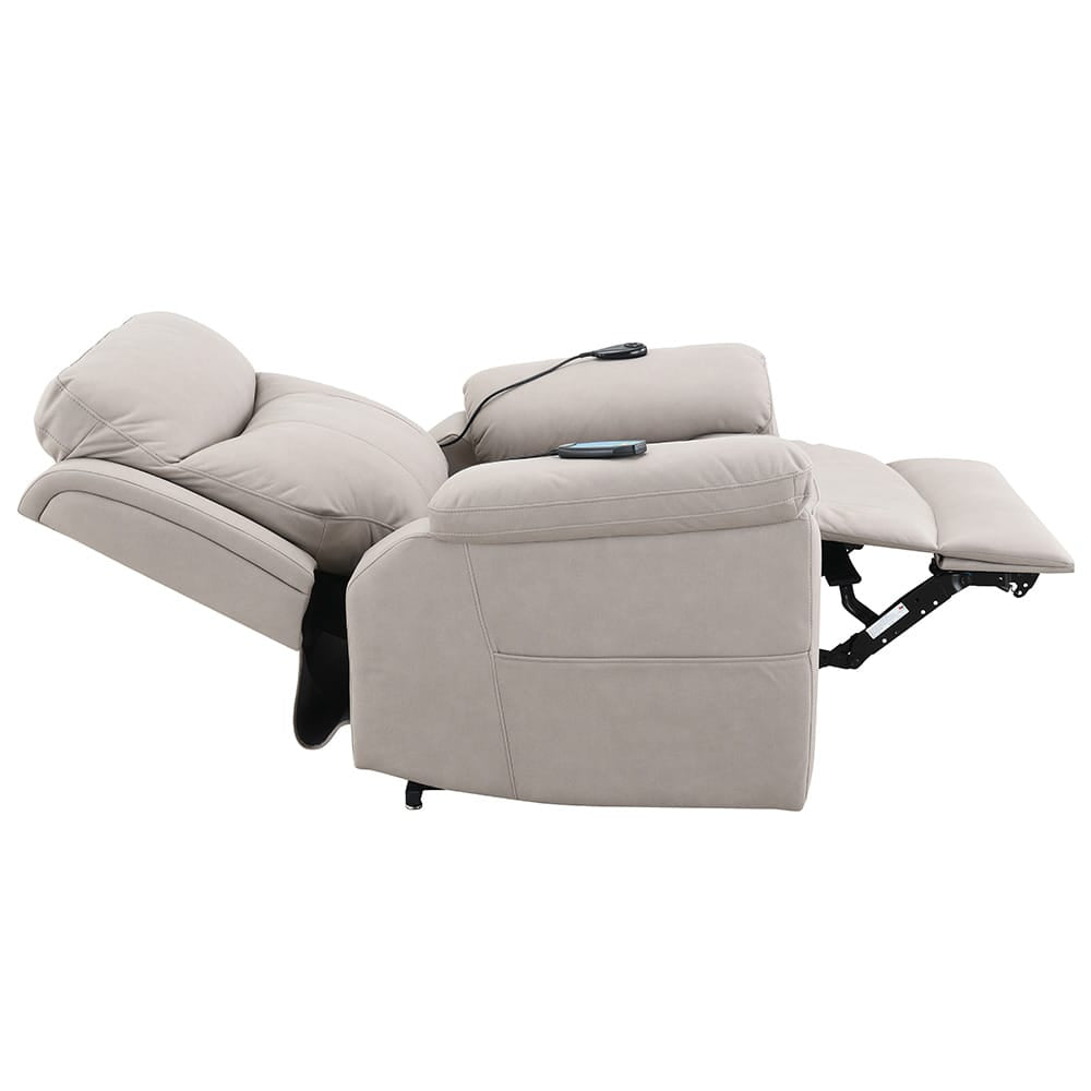 ACME Furniture - Chriki - Power Recliner w/Lift & Heating & Massage - Light Gray Polished Microfiber - LV04272A view 7