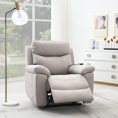 ACME Furniture - Chriki - Power Recliner w/Lift & Heating & Massage - Light Gray Polished Microfiber - LV04272A view 12