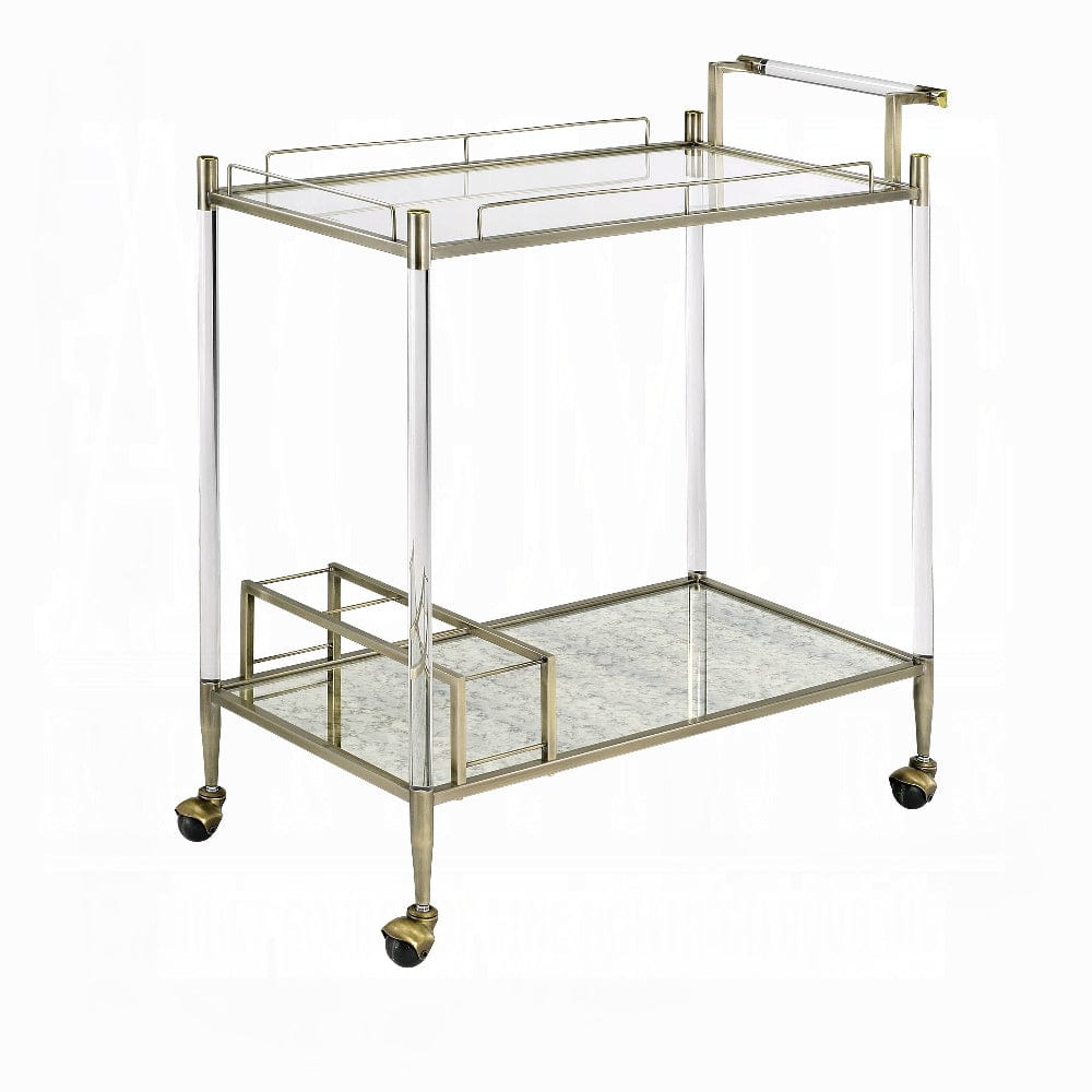 ACME Furniture - Cirro Serving Cart - Antique Mirror & Wire Brass - AC00160 view 1