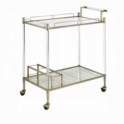 ACME Furniture - Cirro Serving Cart - Antique Mirror & Wire Brass - AC00160 view 1