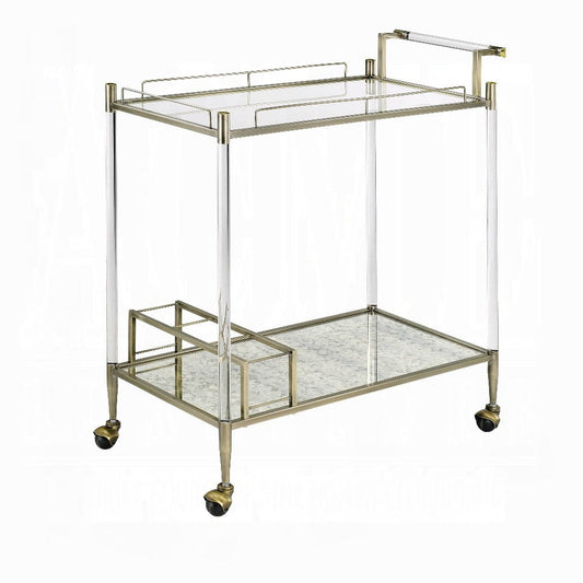 ACME Furniture - Cirro Serving Cart - Antique Mirror & Wire Brass - AC00160 view 1