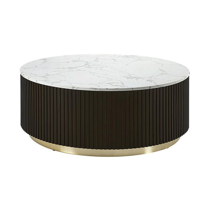 ACME Furniture - Clayten Coffee Table - White Natural Marble Top & Espreeso Finish - LV03945 view 1