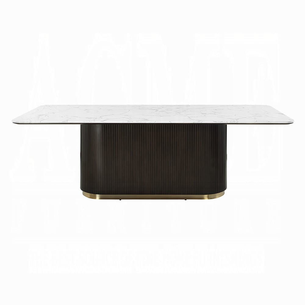 ACME Furniture - Clayten - Dining Table w/Marble Top - Engineering Marble Top & Espresso  - DN06160 view 2
