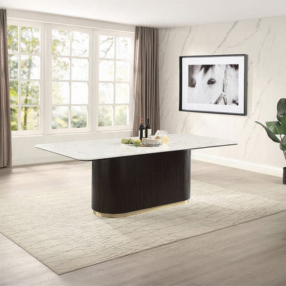 ACME Furniture - Clayten - Dining Table w/Marble Top - Engineering Marble Top & Espresso  - DN06160 view 4