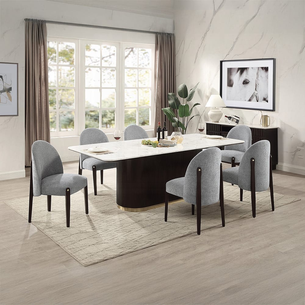 ACME Furniture - Clayten - Dining Table w/Marble Top - Engineering Marble Top & Espresso  - DN06160 view 5