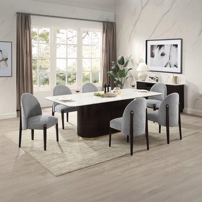 ACME Furniture - Clayten - Dining Table w/Marble Top - Engineering Marble Top & Espresso  - DN06160 view 5