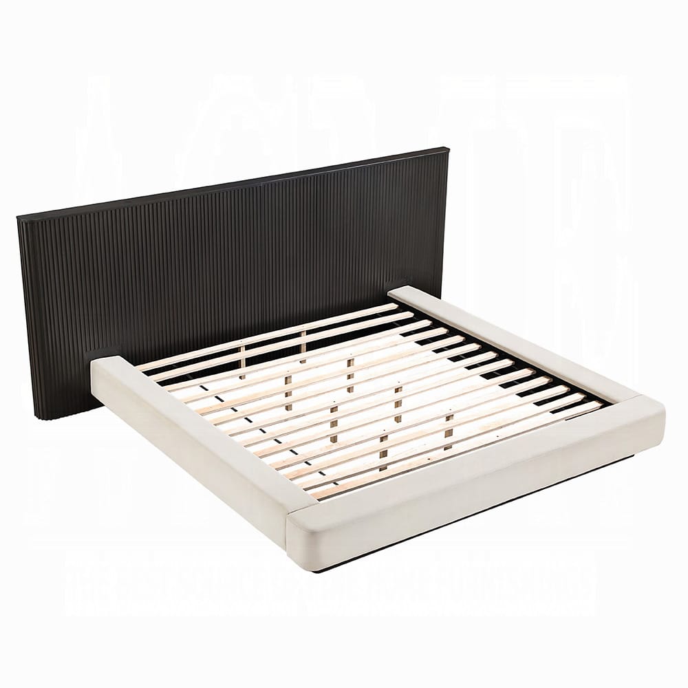 ACME Furniture - Clayten - Eastern King Bed - Beige Linen & Espresso  - BD04241EK view 1