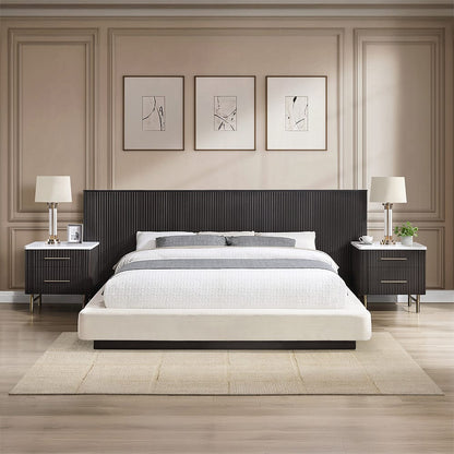 ACME Furniture - Clayten - Eastern King Bed - Beige Linen & Espresso  - BD04241EK view 5