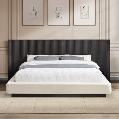 ACME Furniture - Clayten - Eastern King Bed - Beige Linen & Espresso  - BD04241EK view 6
