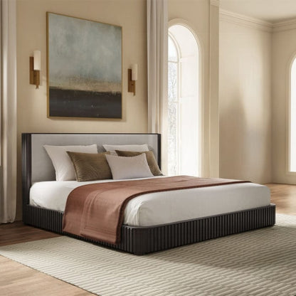 ACME Furniture - Clayten Eastern King Bed - Fabric & Espreeso Finish - BD04091EK veiw 4