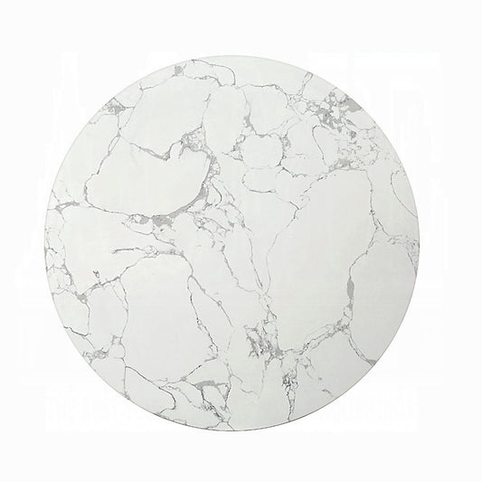 ACME Furniture - Clayten End Table - White Natural Marble Top & Espreeso Finish - LV03946 view 2