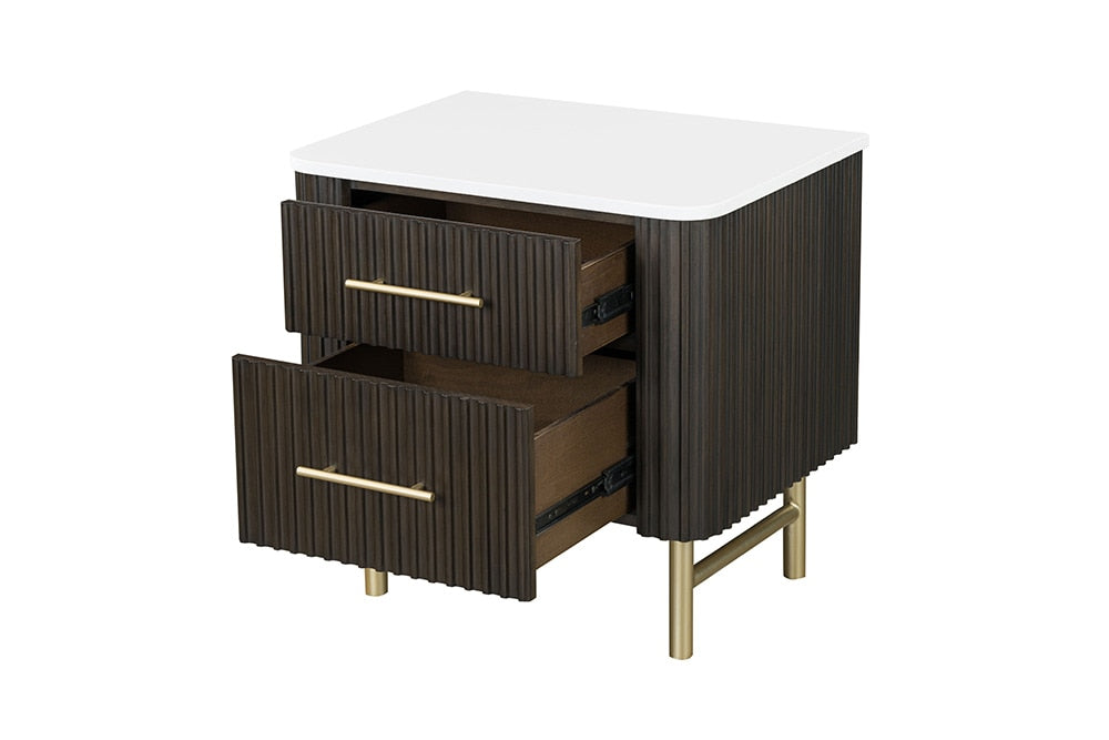 ACME Furniture - Clayten Nighstand - Marble Top & Espreeso Finish - BD04093 view 4