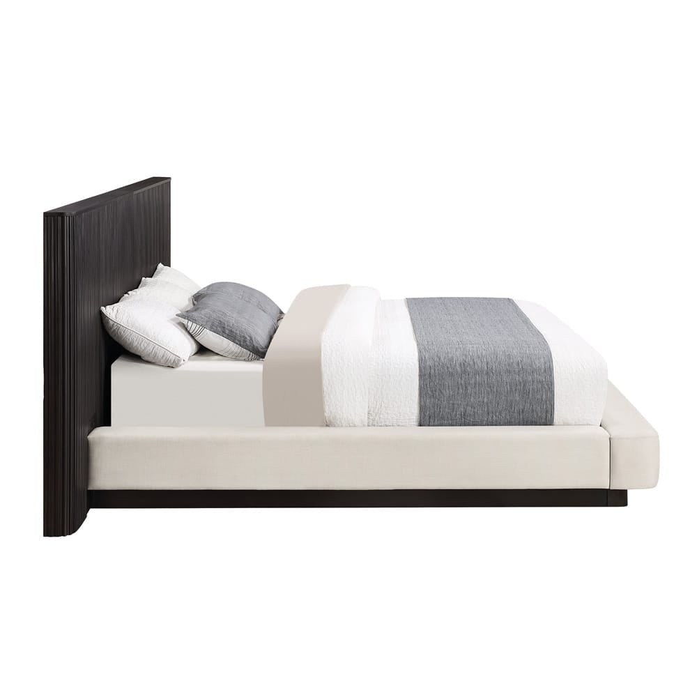 ACME Furniture - Clayten - Queen Bed - Beige Linen & Espresso  - BD04242Q view 3