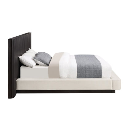 ACME Furniture - Clayten - Queen Bed - Beige Linen & Espresso  - BD04242Q view 3