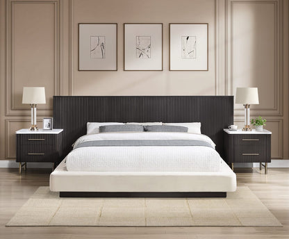 ACME Furniture - Clayten - Queen Bed - Beige Linen & Espresso  - BD04242Q view 5