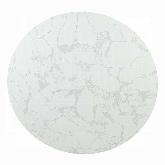 ACME Furniture - Clayten Round Dining Table w/Marble - White Natural Marble Top & Espreeso Finish - DN03950 view 2