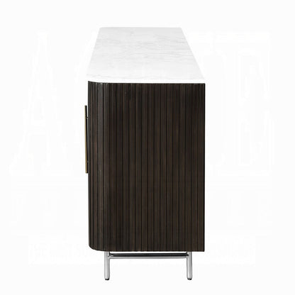 ACME Furniture - Clayten - Server w/Marble Top & Fireplace - White Engineering Marble Top & Espresso  - DN03944 view 4