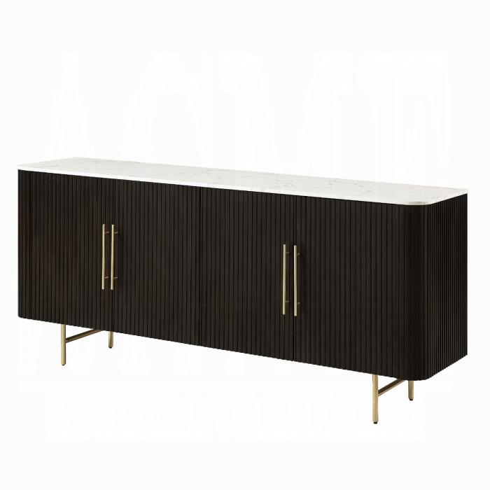 ACME Furniture - Clayten Server - White Natural Marble Top & Espreeso Finish - DN03943 veiw 1