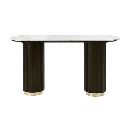 ACME Furniture - Clayten Sofa Table - White Natural Marble Top & Espreeso Finish - LV03947 veiw 2