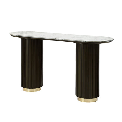 ACME Furniture - Clayten Sofa Table - White Natural Marble Top & Espreeso Finish - LV03947 veiw 3