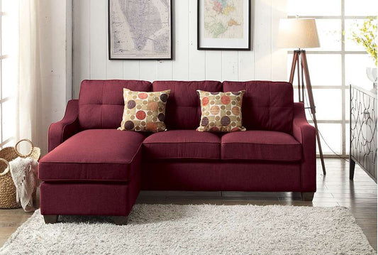 ACME Furniture - Cleavon II Reversible Sectional Sofa & Ottoman w/2 Pillows - 53740 veiw 2