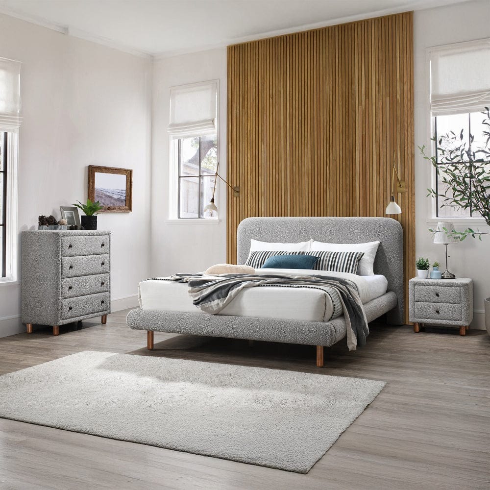 ACME Furniture - Cleo Eastern King Bed - Gray Boucle - BD02471EK view 8