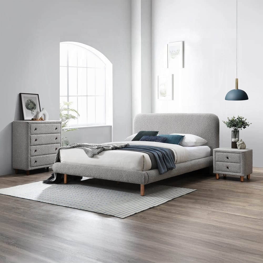 ACME Furniture - Cleo Queen Bed - Gray Boucle - BD02472Q view 9