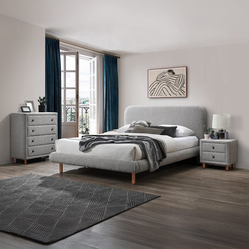 ACME Furniture - Cleo Queen Bed - Gray Boucle - BD02472Q view 11