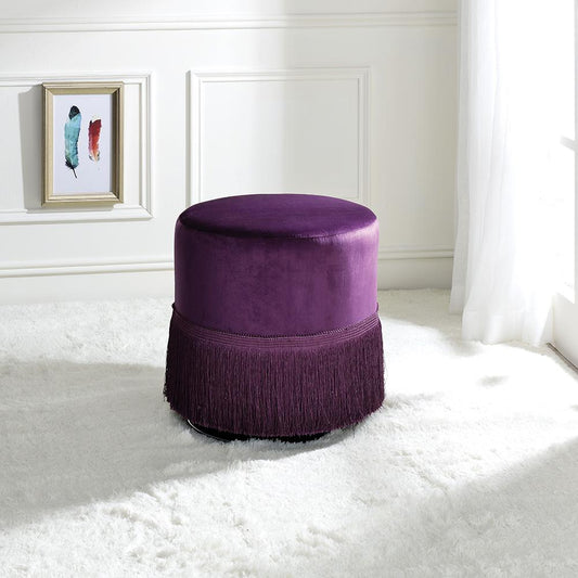 ACME Furniture - Clivia Ottoman - Eggplant Velvet - 96467 veiw 1