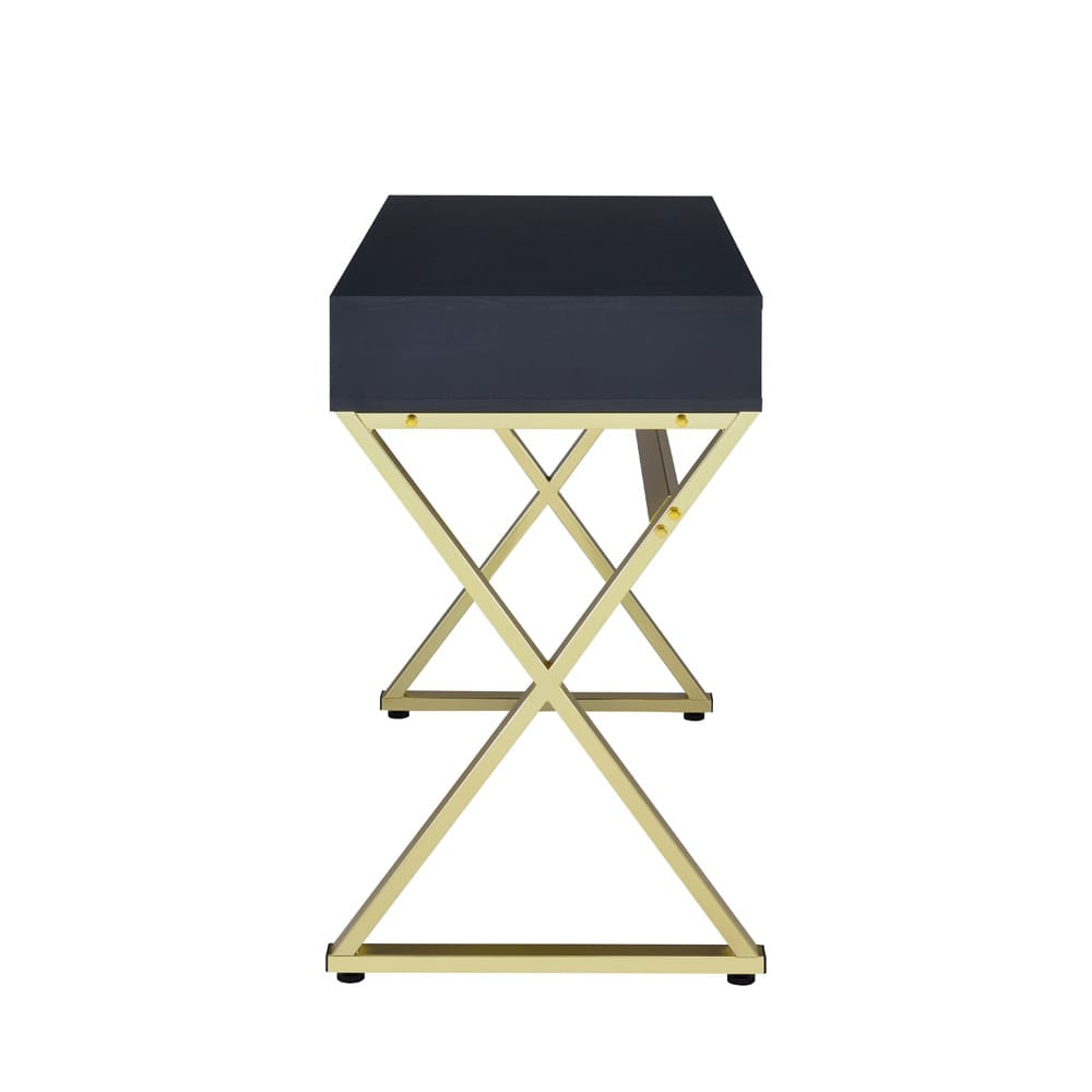 ACME Furniture - Coleen  - Vanity Desk - Black & Brass Finish - AC00844 view 3