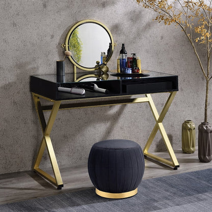 ACME Furniture - Coleen Vanity Desk w/Mirror & Jewelry Tray - Black & Gold - AC00669 view 4