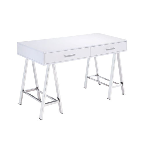 ACME Furniture - Coleen - Writing Desk - White High Gloss & Chrome - 92229 view 1