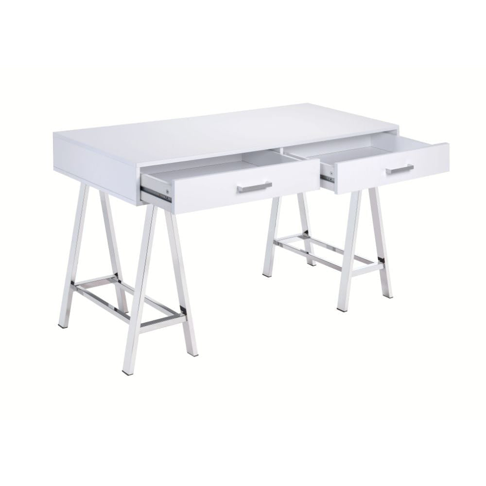 ACME Furniture - Coleen - Writing Desk - White High Gloss & Chrome - 92229 view 3