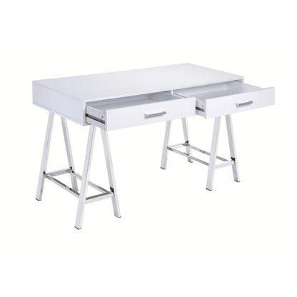 ACME Furniture - Coleen - Writing Desk - White High Gloss & Chrome - 92229 view 3