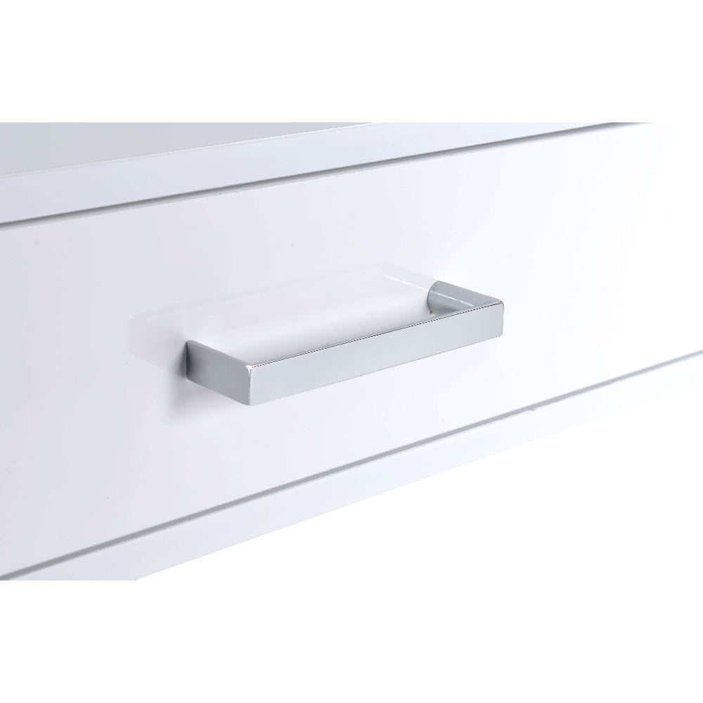 ACME Furniture - Coleen - Writing Desk - White High Gloss & Chrome - 92229 view 4