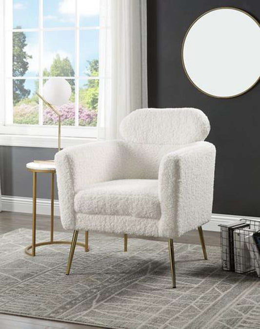 ACME Furniture - Connock Accent Chair - White Teddy Sherpa - AC00124 veiw 1