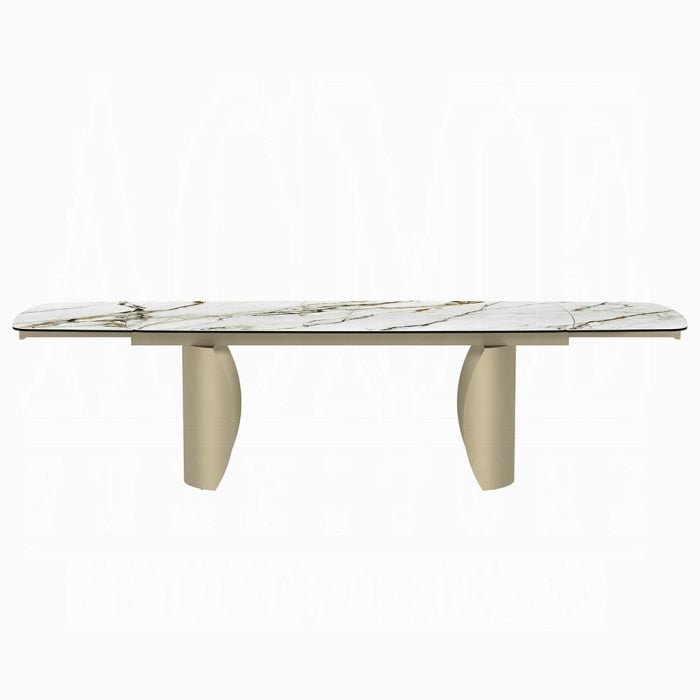ACME Furniture - Cora Dining Table - Ceramic Top & Golden Champange Finish - DN04295 view 4